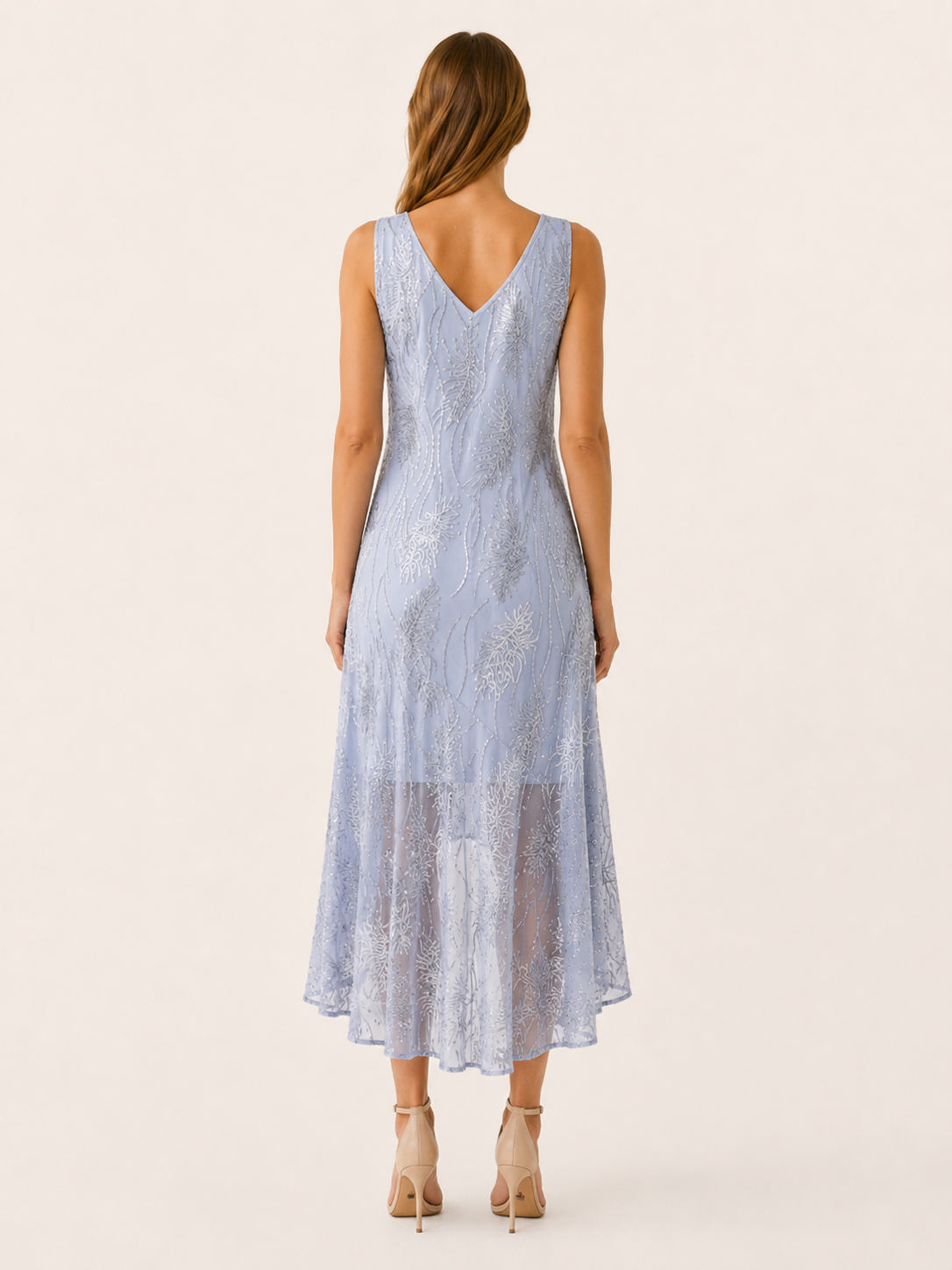 Kinley | Sequin Maxi Dress with A-Line Fit High-Low Hem