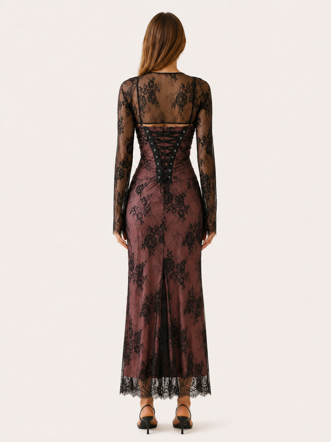 Twyla | Lace Maxi Dress with Square Neckline