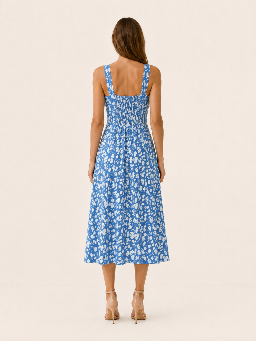 Lana | Floral Midi Dress with Button Front