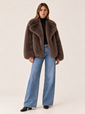 Laurence | Women's Cropped Faux Fur Jacket Winter