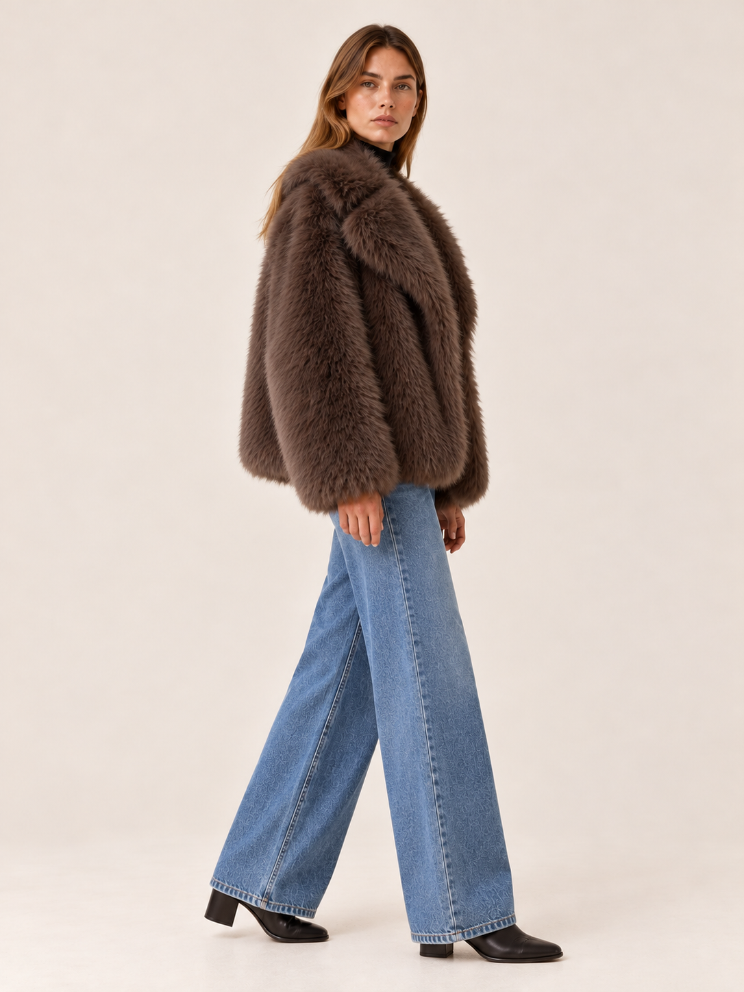 Laurence | Women's Cropped Faux Fur Jacket Winter