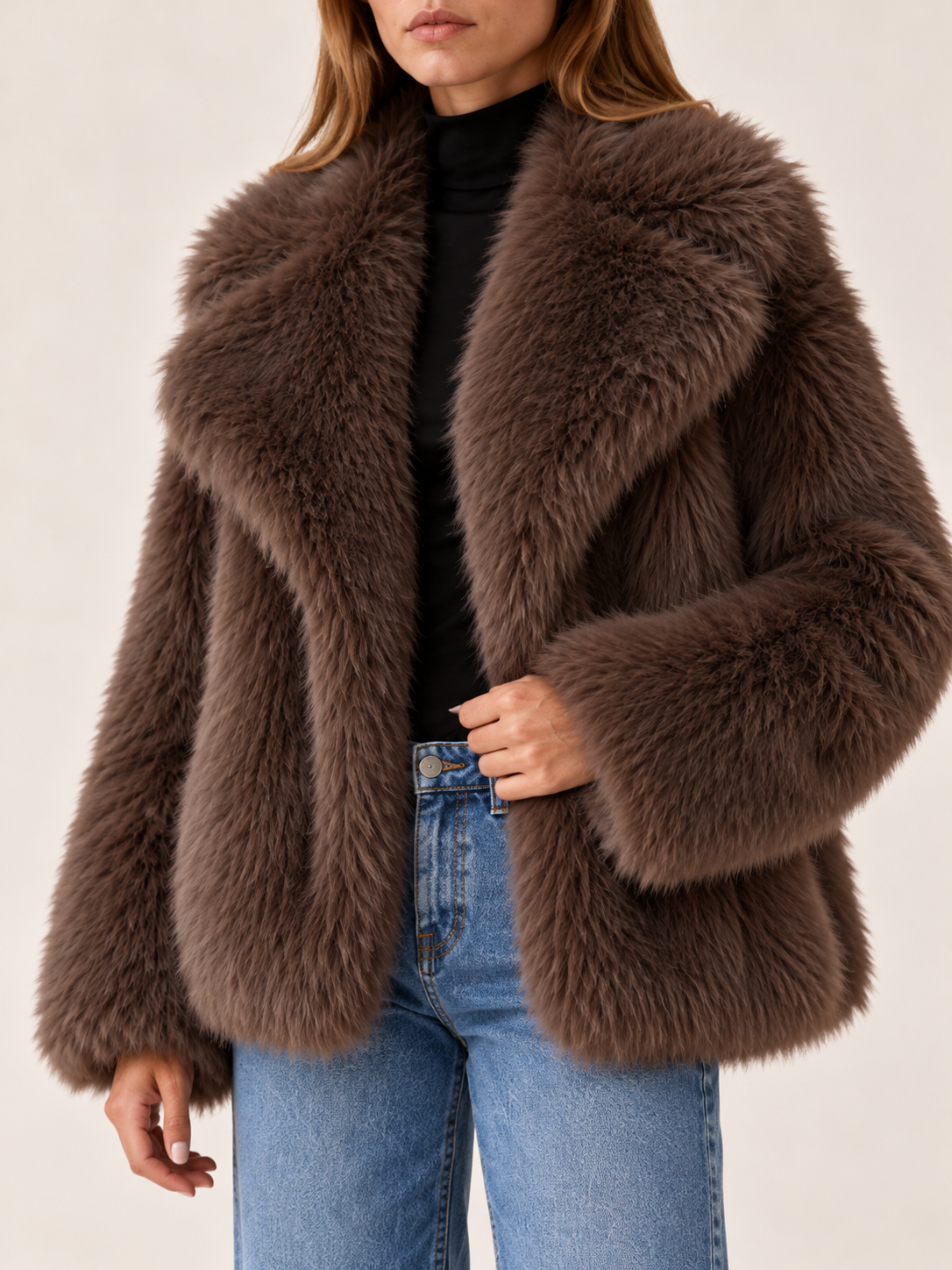 Laurence | Women's Cropped Faux Fur Jacket Winter