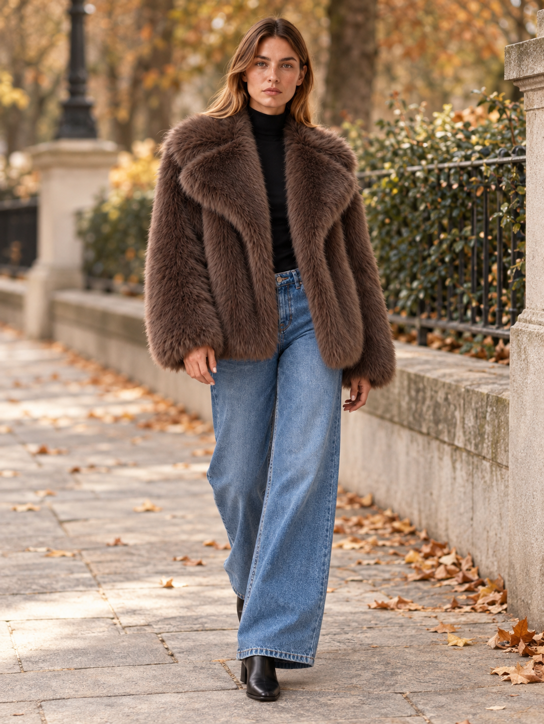 Laurence | Women's Cropped Faux Fur Jacket Winter