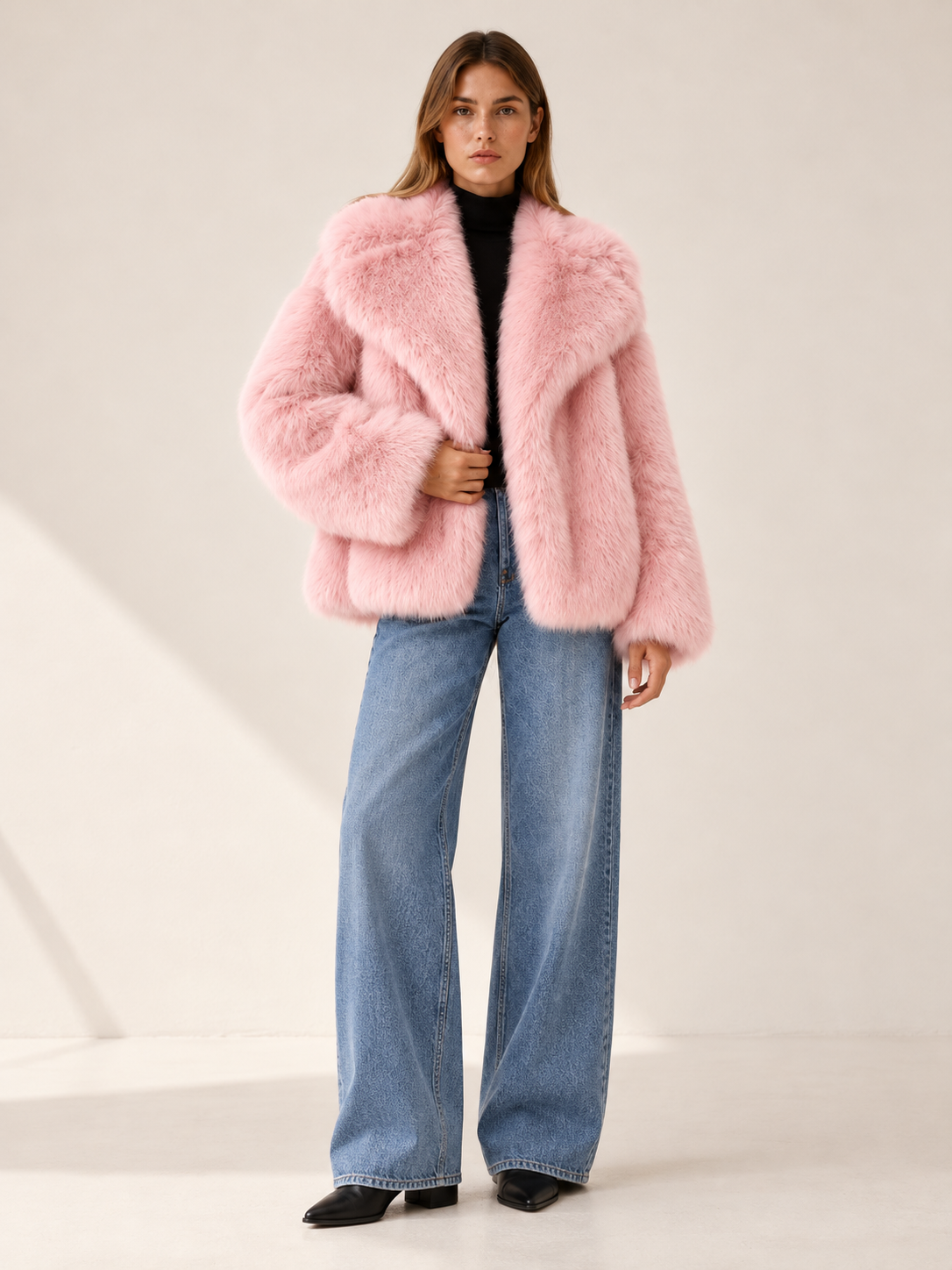 Laurence | Women's Cropped Faux Fur Jacket Winter