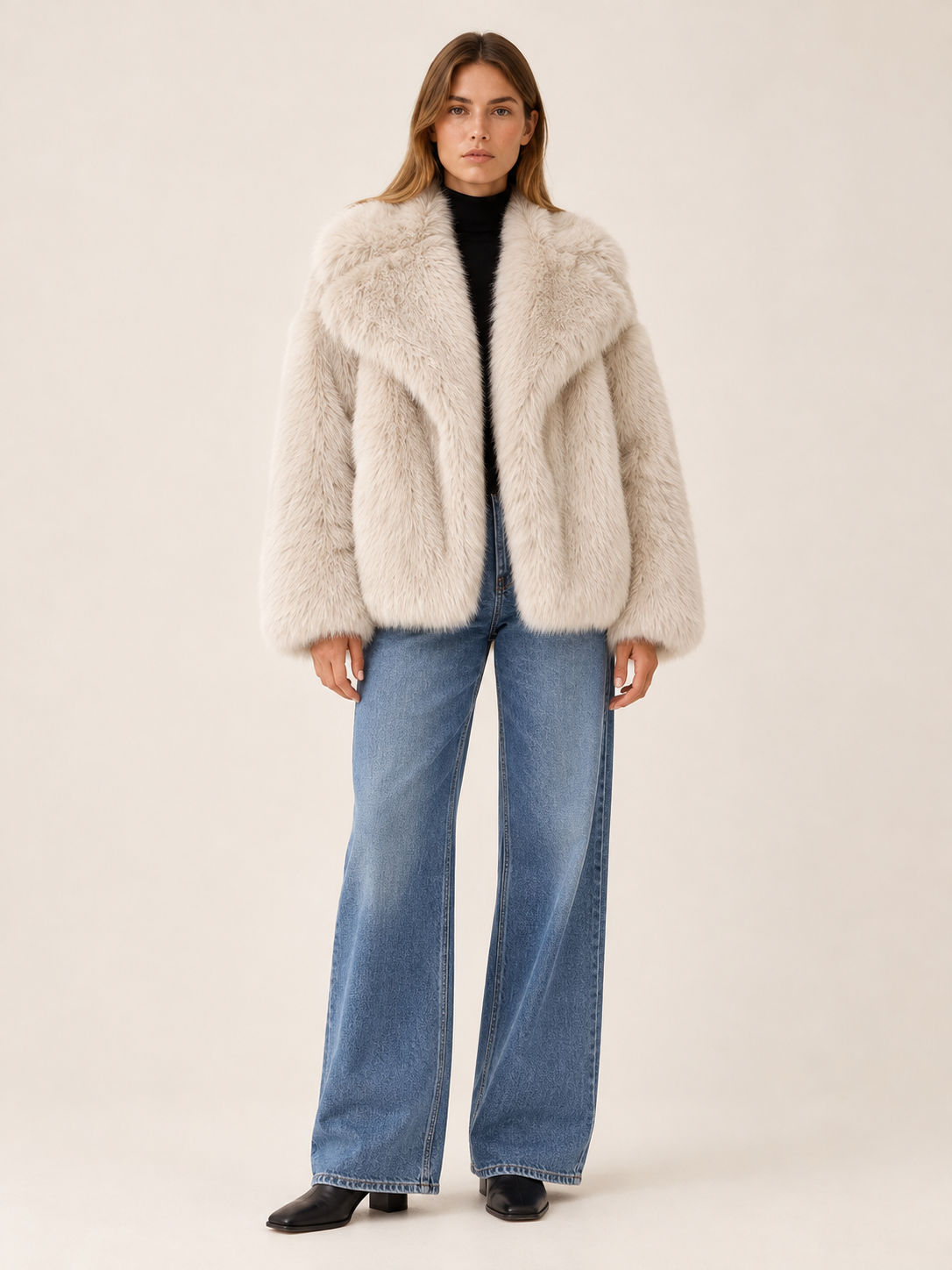 Laurence | Women's Cropped Faux Fur Jacket Winter