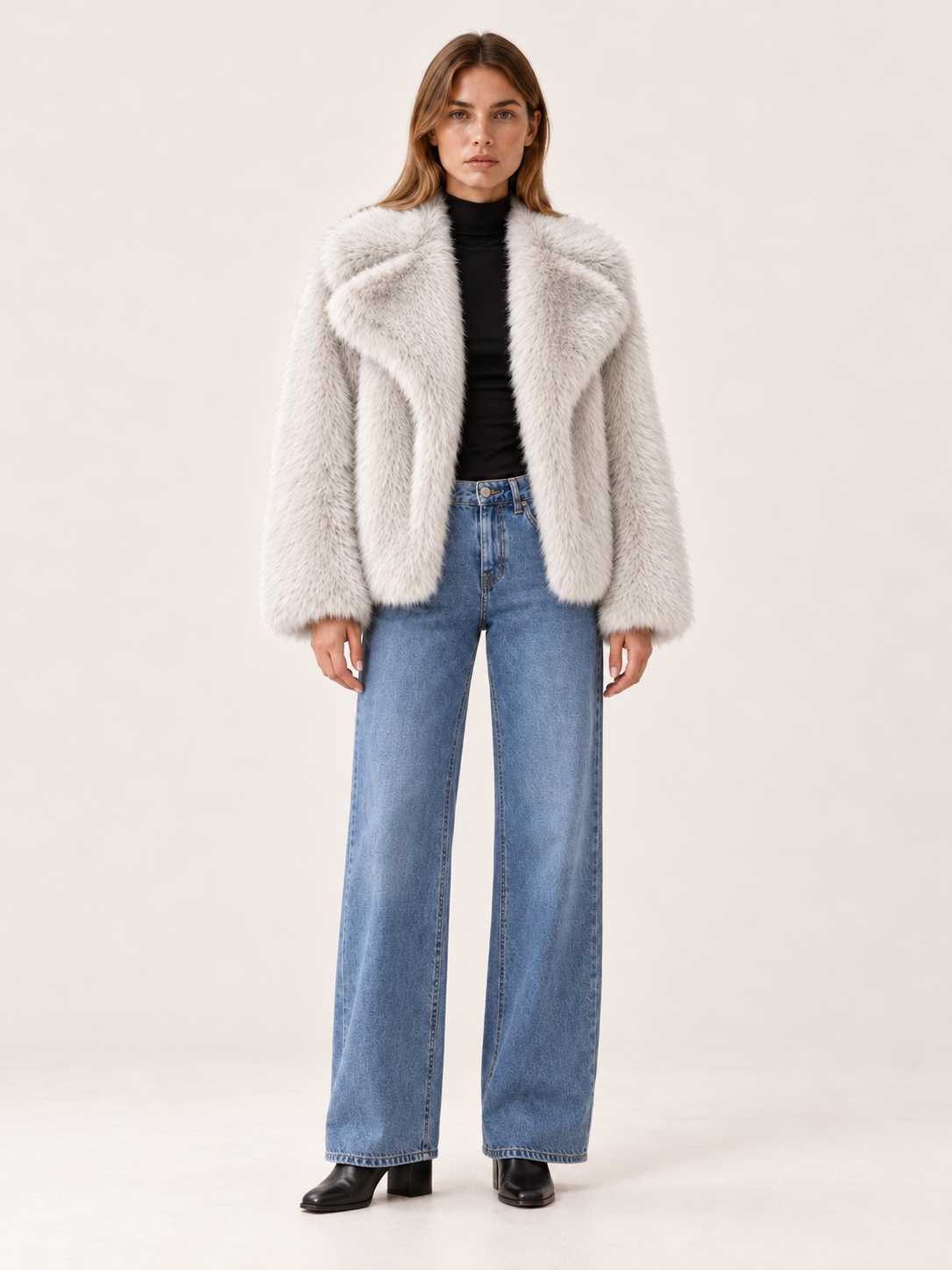 Laurence | Women's Cropped Faux Fur Jacket Winter