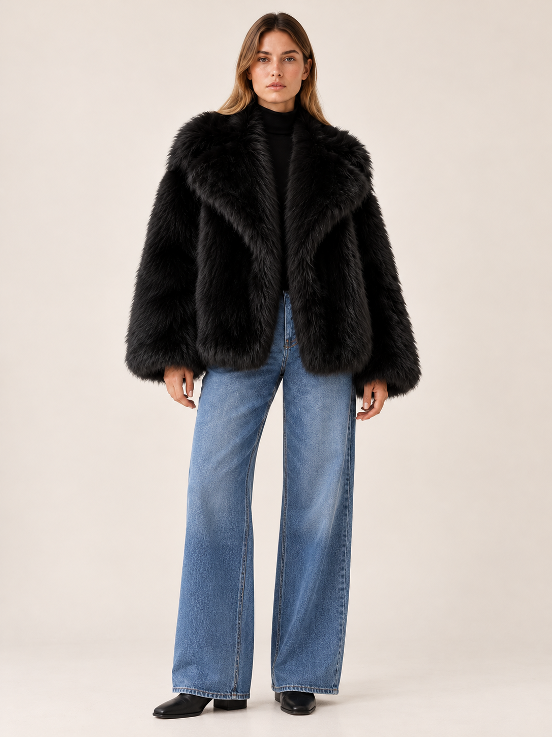 Laurence | Women's Cropped Faux Fur Jacket Winter
