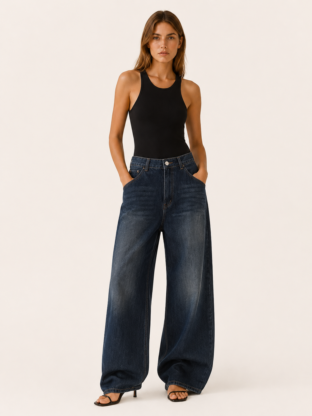 Leana | Baggy Boyfriend Jeans with Washed Finish