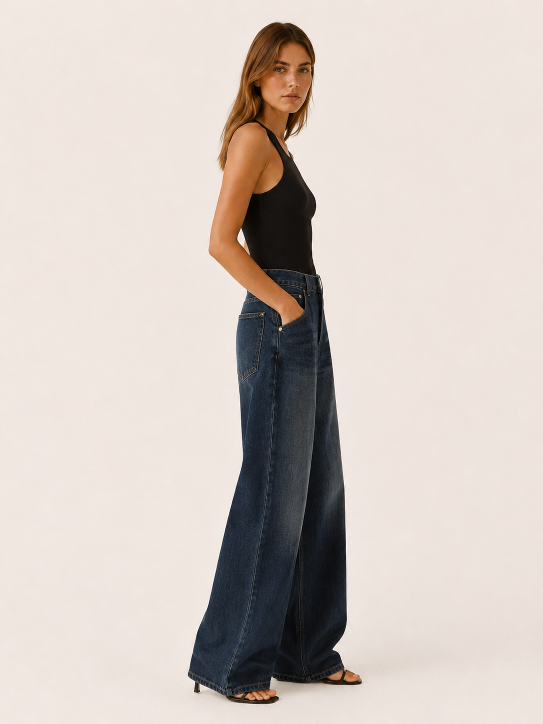 Leana | Baggy Boyfriend Jeans with Washed Finish
