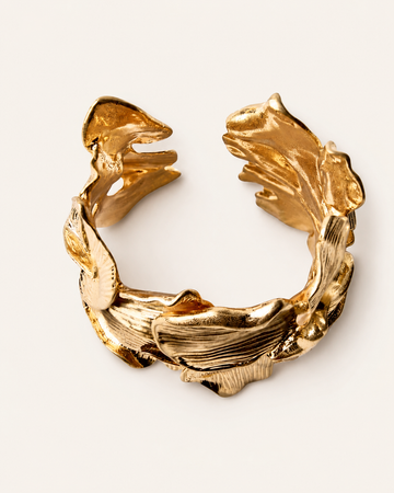 Leonie | Floral Cuff Bracelet with Textured Finish