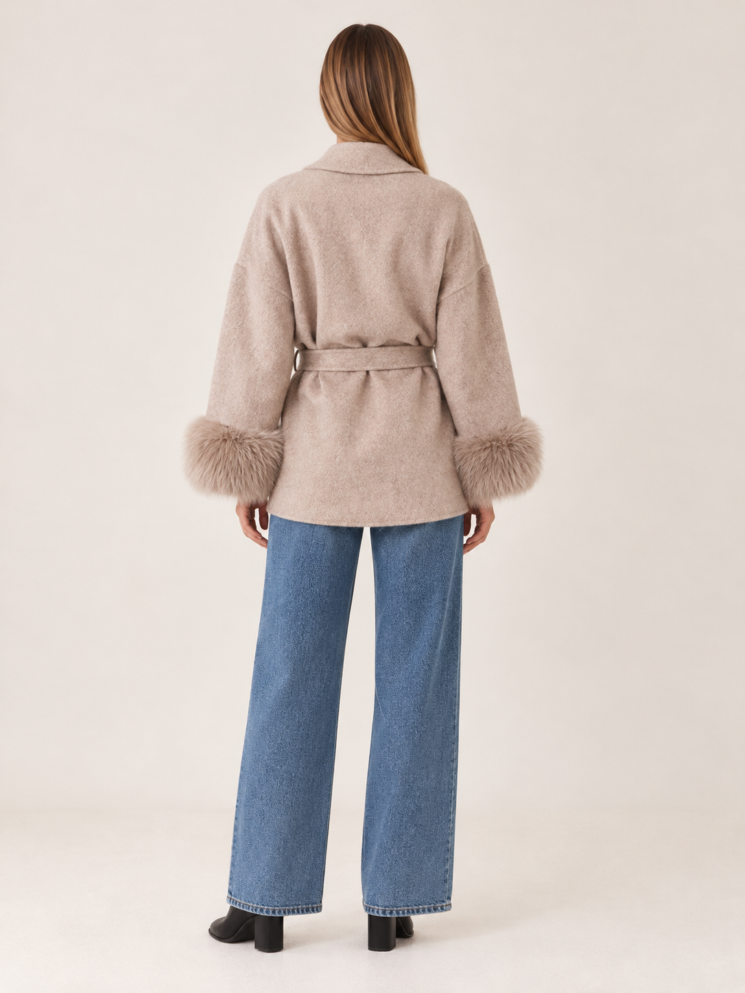 Leonore | Women's Faux Fur Trim Wrap Coat Winter