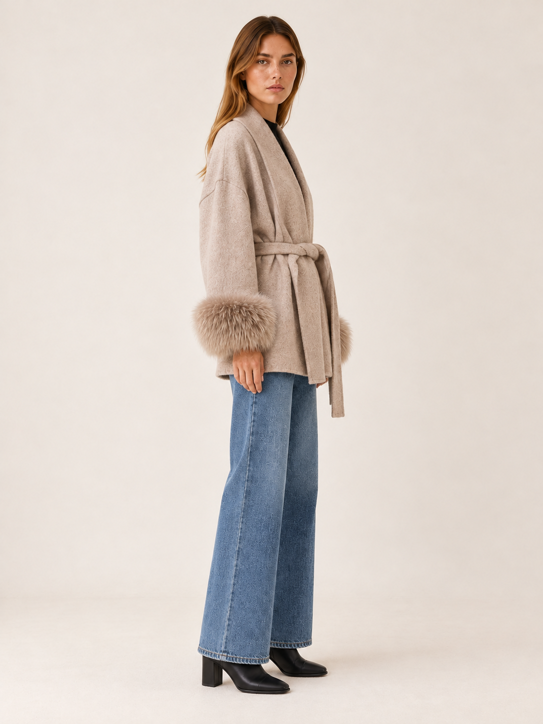 Leonore | Women's Faux Fur Trim Wrap Coat Winter