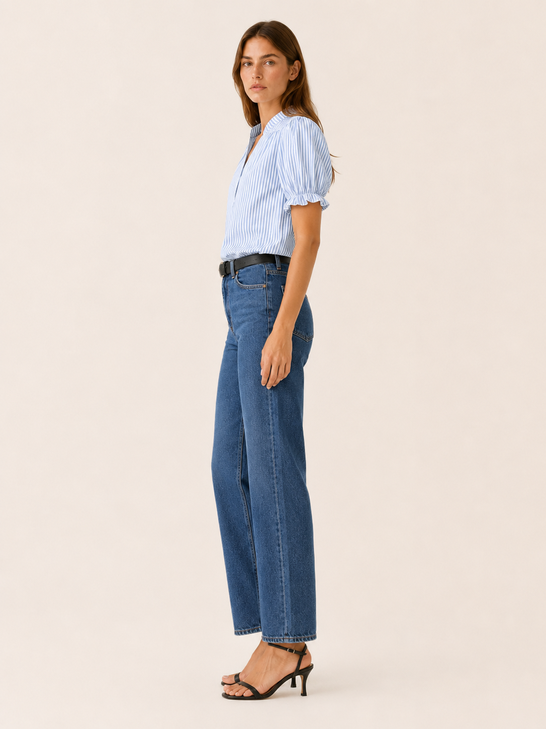 Lilwen | Striped Blouse with Puff Sleeves