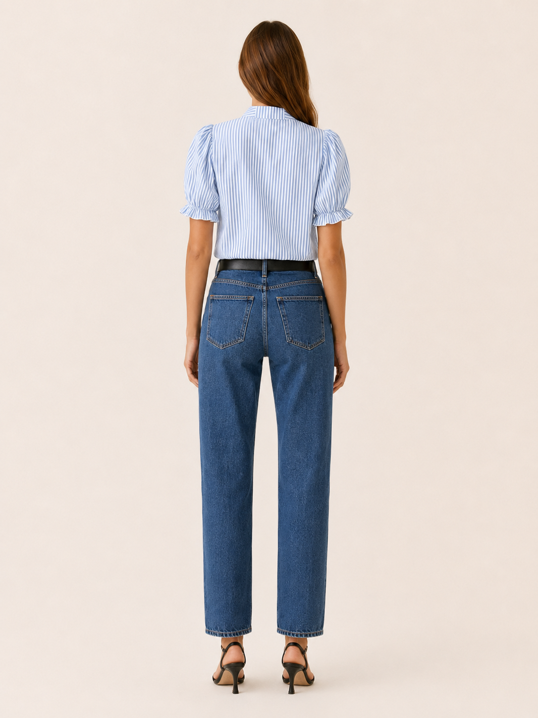 Lilwen | Striped Blouse with Puff Sleeves