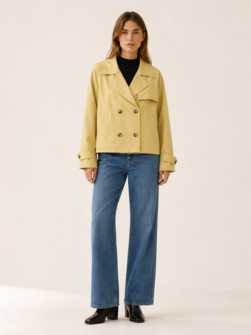 Liora | Short Trench Coat with Double-Breasted Front