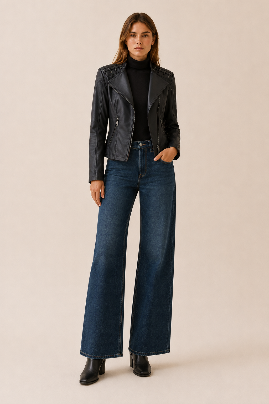 Lucienne | Cropped Jacket with Lace-Up Shoulder Detail
