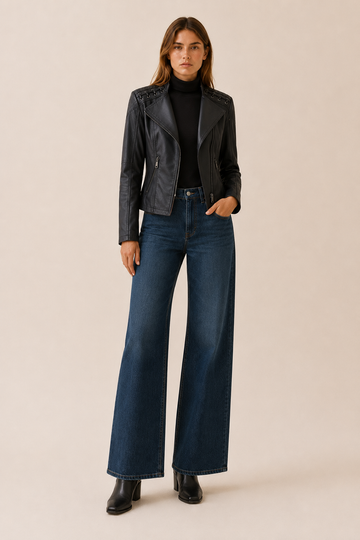 Lucienne | Cropped Jacket with Lace-Up Shoulder Detail