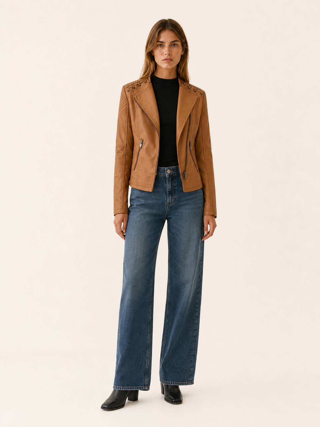 Lucienne | Cropped Jacket with Lace-Up Shoulder Detail