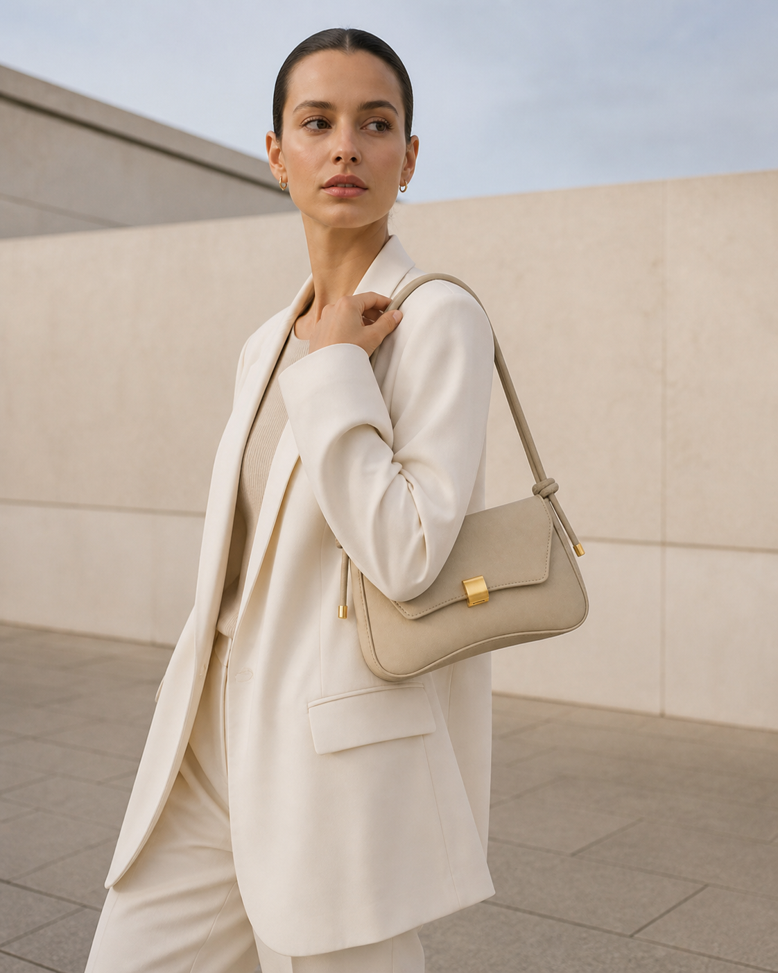 Lunara | Shoulder Bag with Gold Clasp Detail