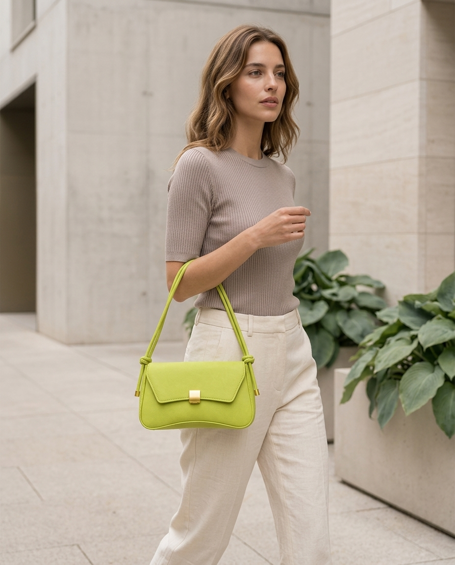 Lunara | Shoulder Bag with Gold Clasp Detail