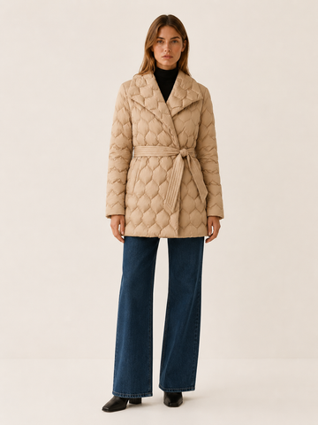 Lysenne | Women's Quilted Puffer Jacket with Belt