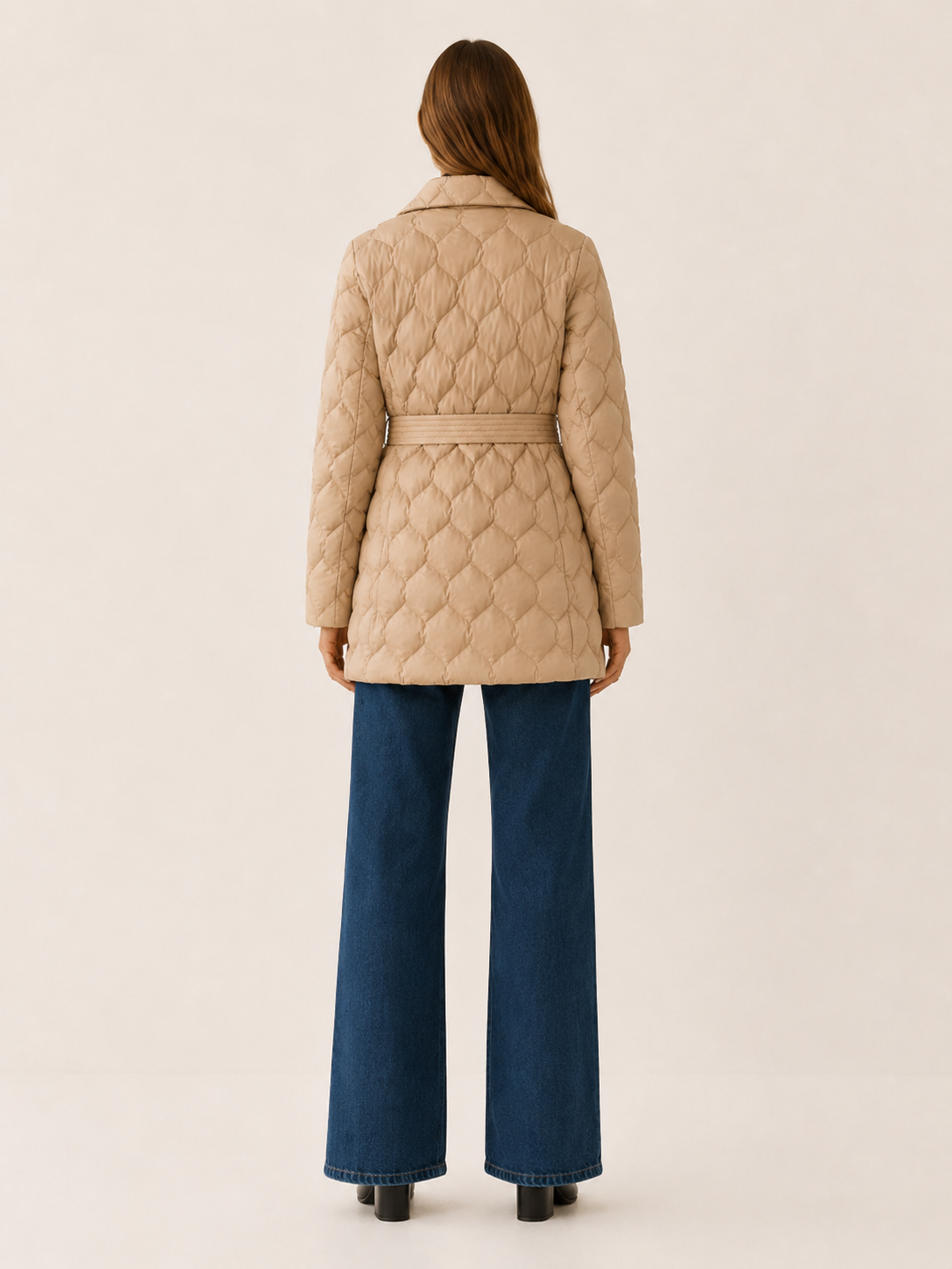 Lysenne | Damen gesteppte Pufferjacke mit Gürtel