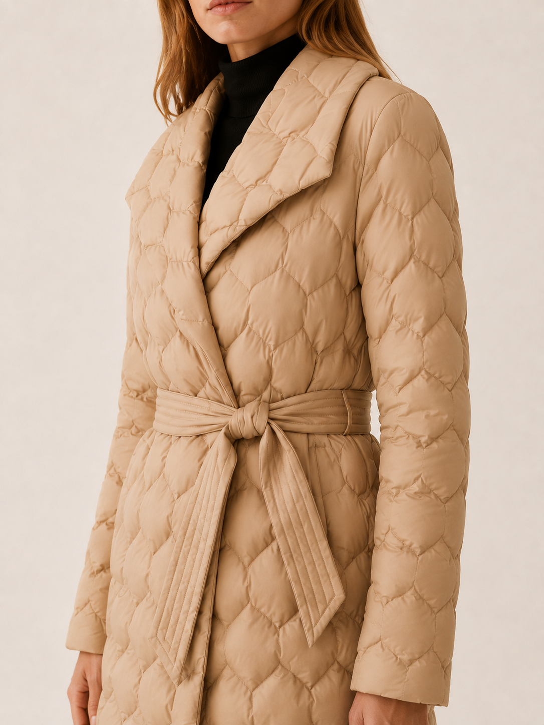 Lysenne | Women's Quilted Puffer Jacket with Belt