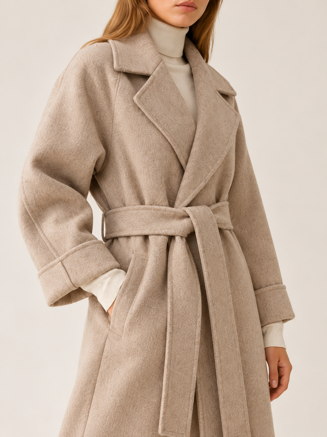 Macie | Women's Belted Wrap Coat Fall Work