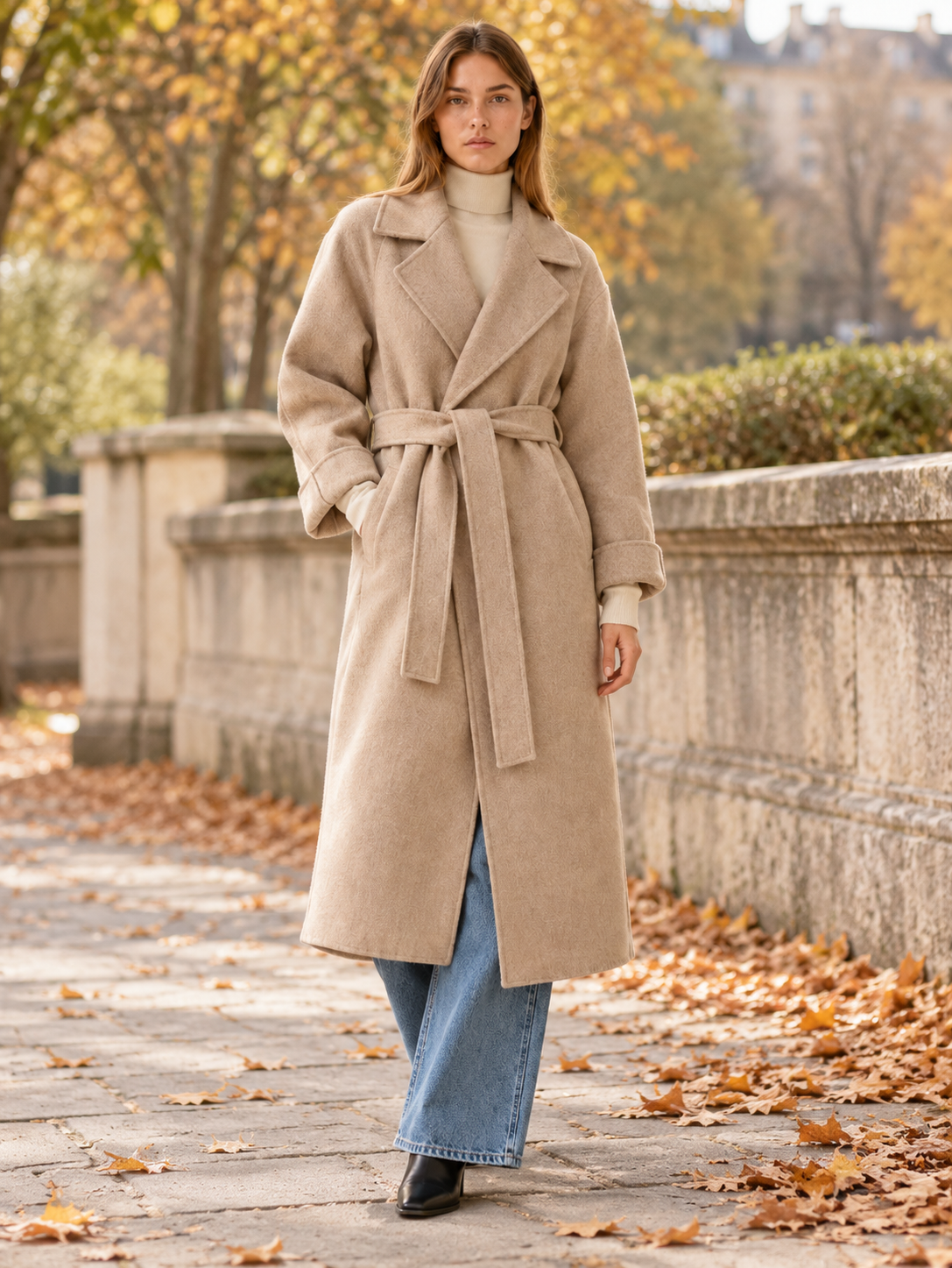 Macie | Women's Belted Wrap Coat Fall Work