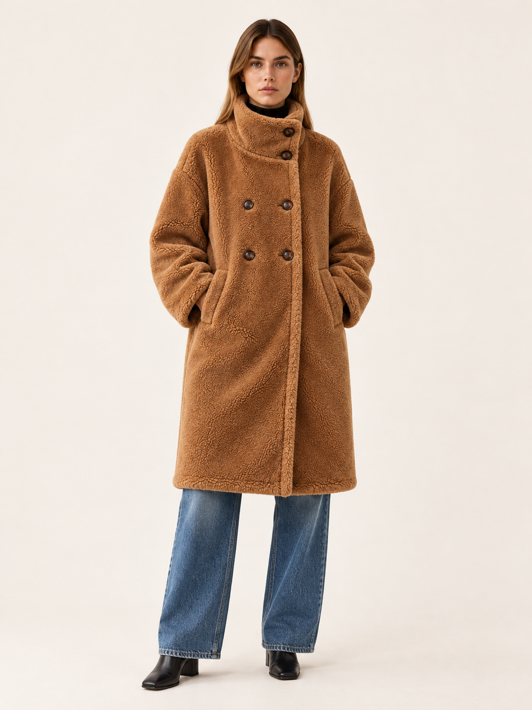 Maddison | Women's Double-Breasted Teddy Coat Winter