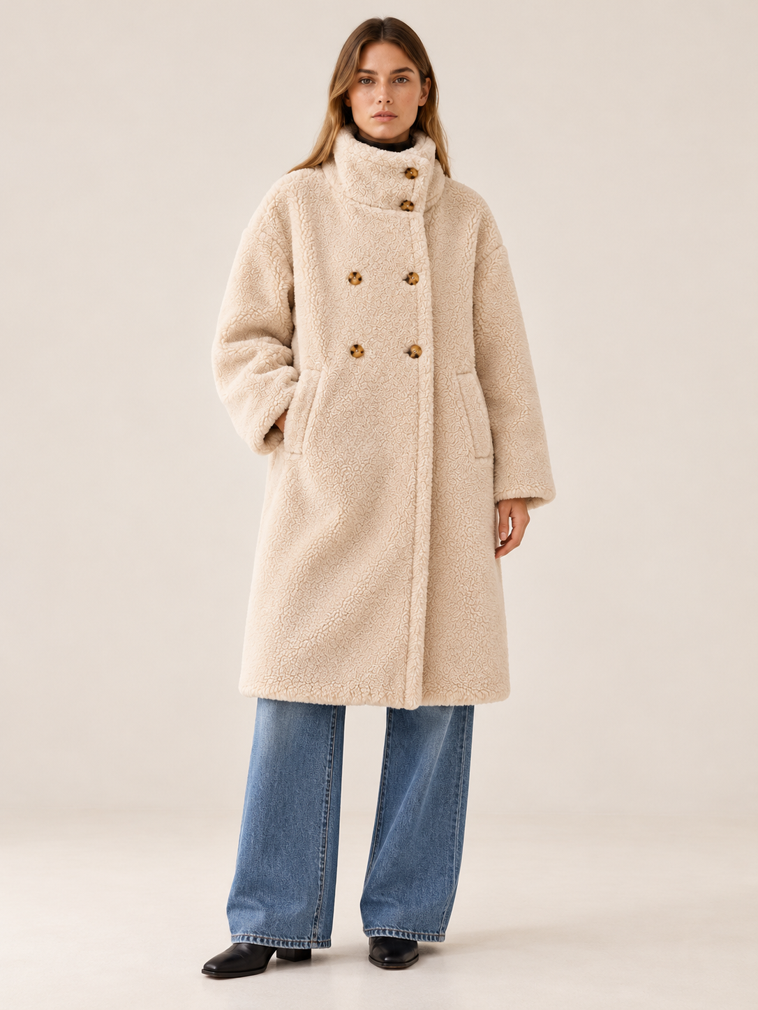 Maddison | Women's Double-Breasted Teddy Coat Winter