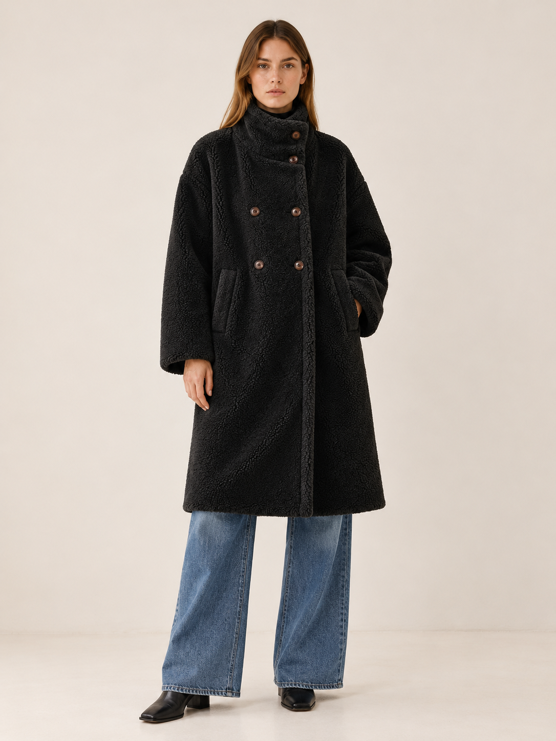 Maddison | Women's Double-Breasted Teddy Coat Winter