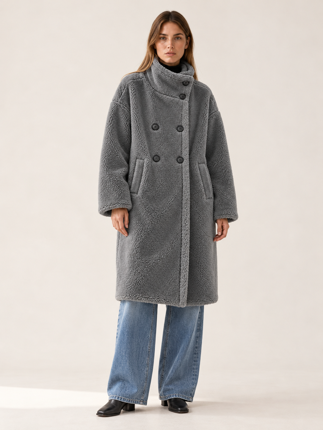 Maddison | Women's Double-Breasted Teddy Coat Winter