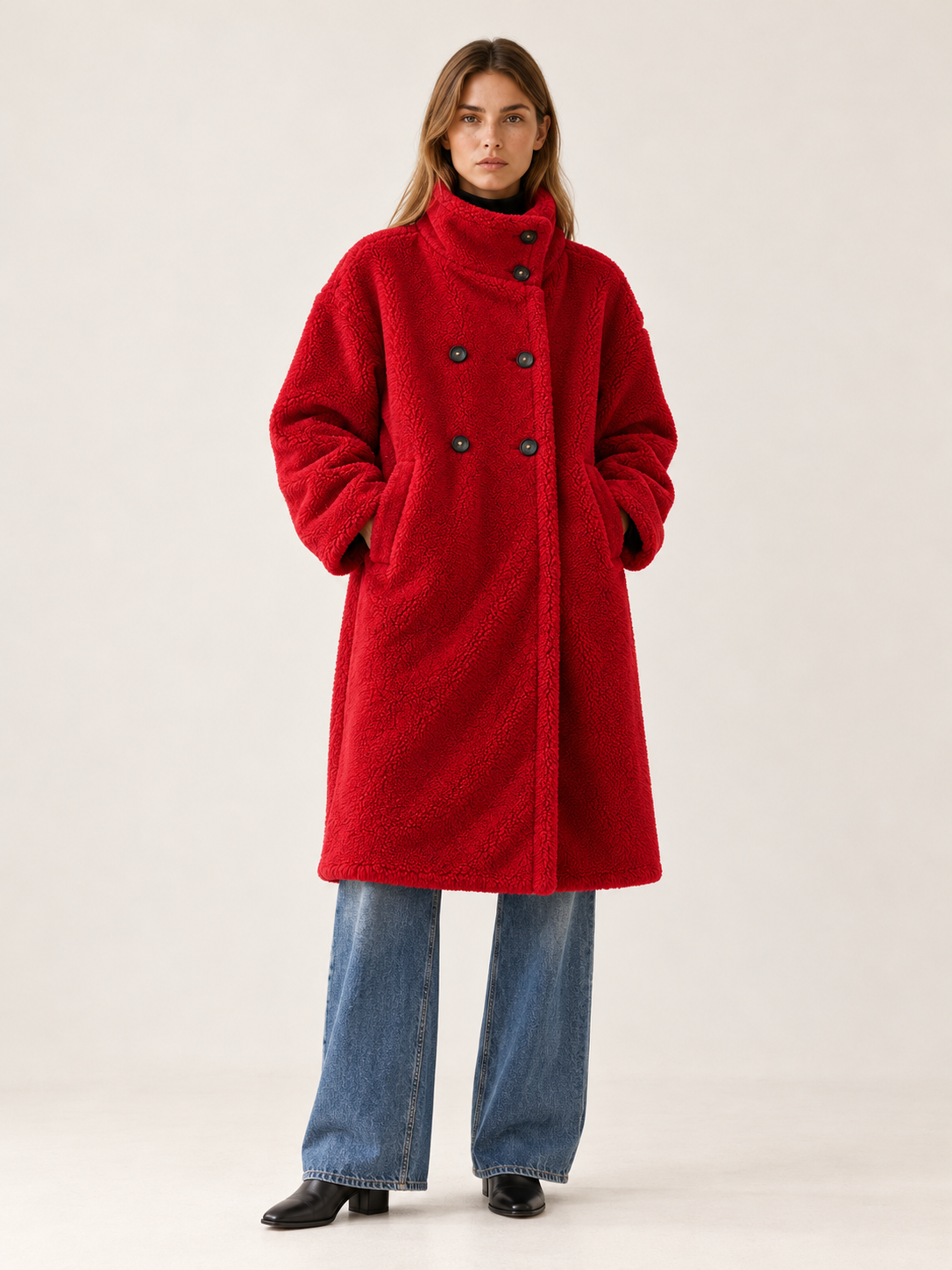 Maddison | Women's Double-Breasted Teddy Coat Winter