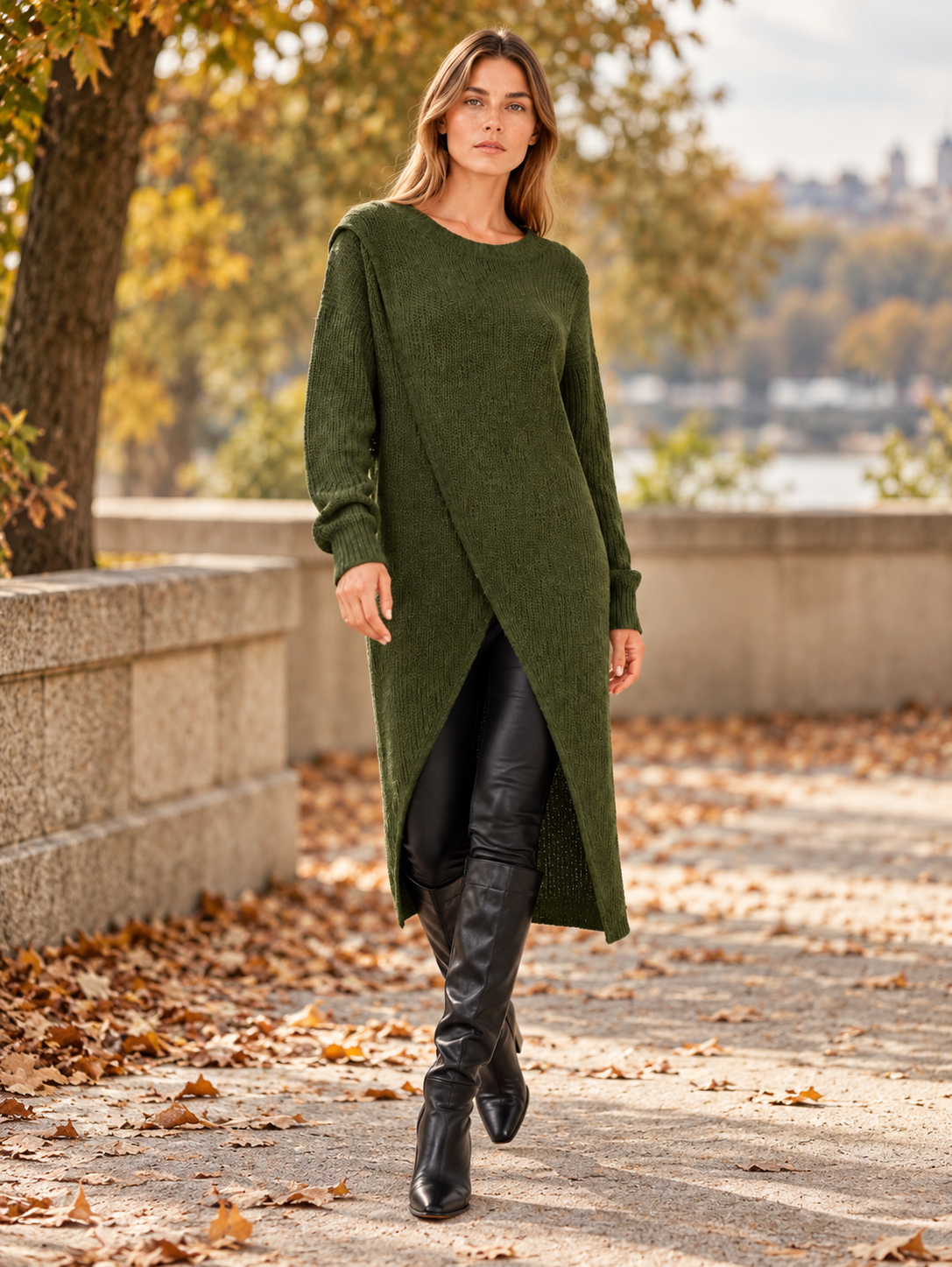 Malani | Women's Oversized Ribbed Knit Sweater Dress Fall