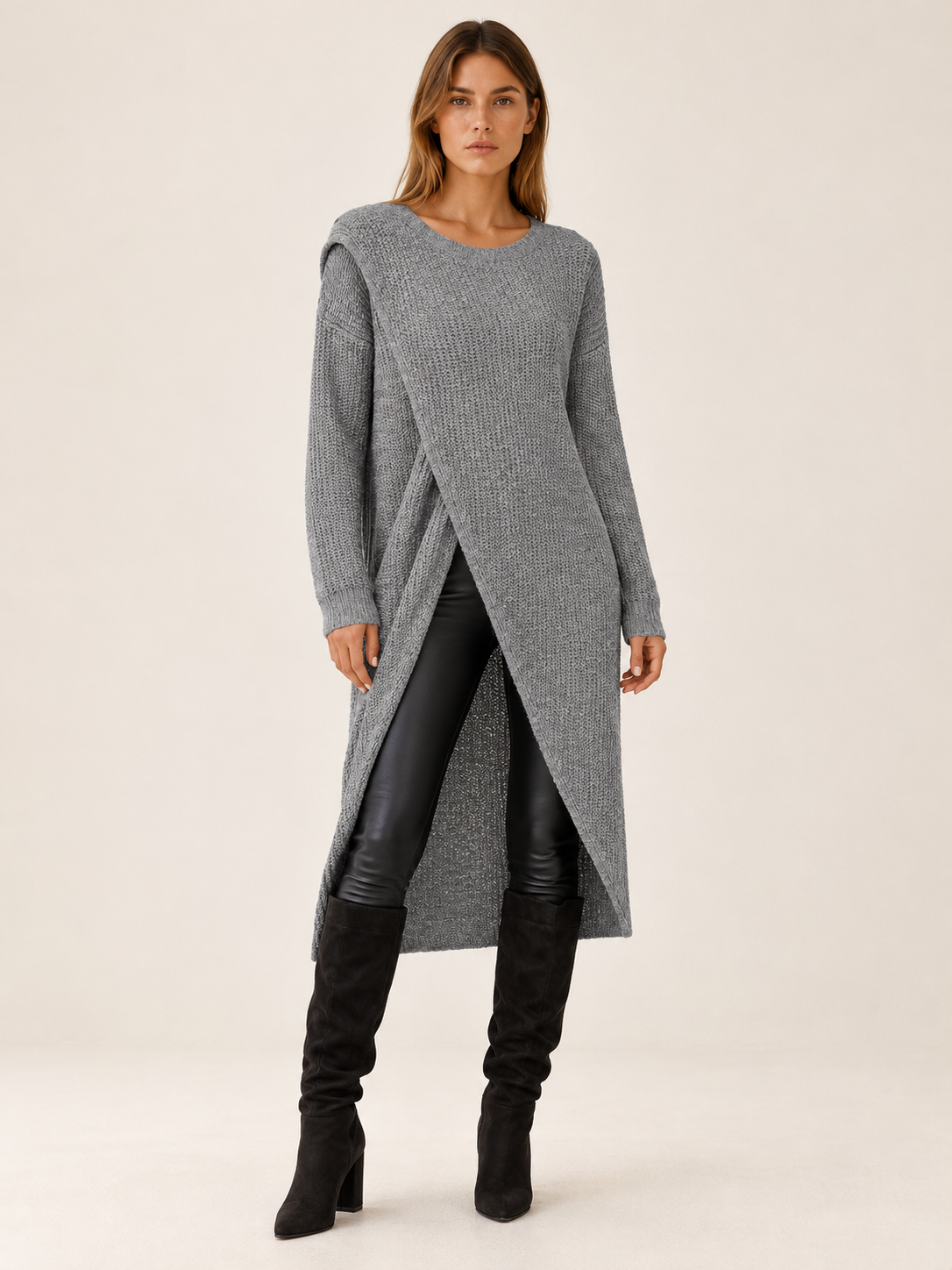 Malani | Women's Oversized Ribbed Knit Sweater Dress Fall