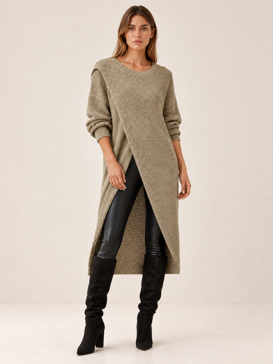 Malani | Women's Oversized Ribbed Knit Sweater Dress Fall