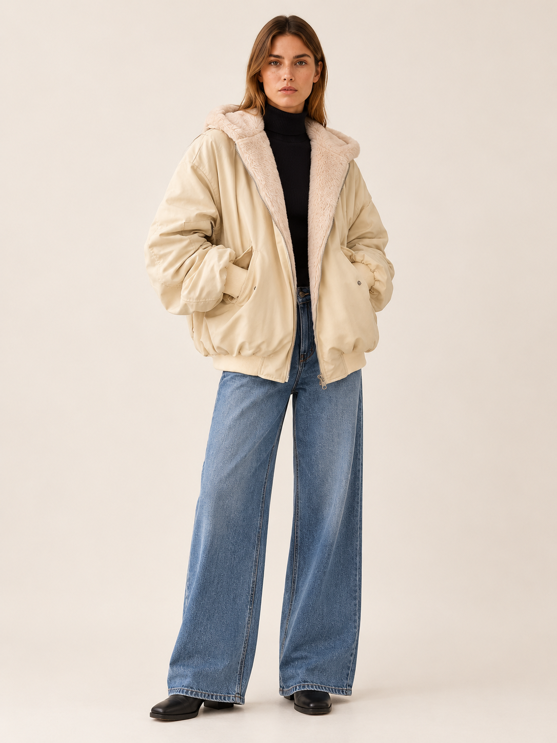 Marcelina | Women's Reversible Faux Fur Jacket Winter