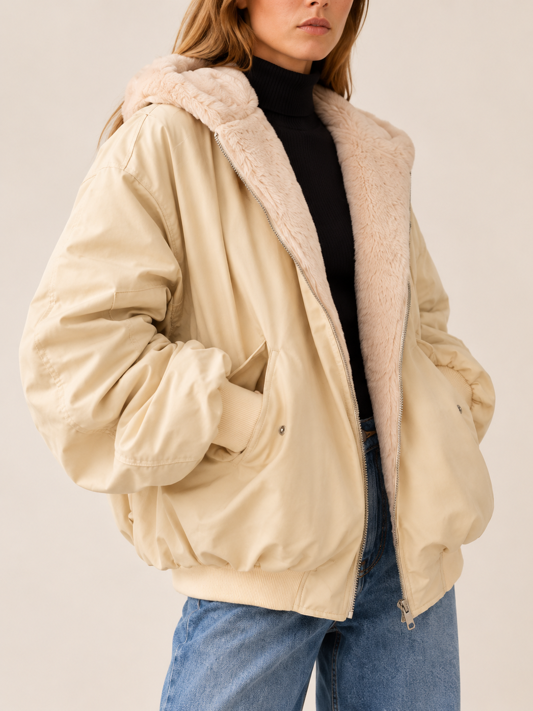 Marcelina | Women's Reversible Faux Fur Jacket Winter