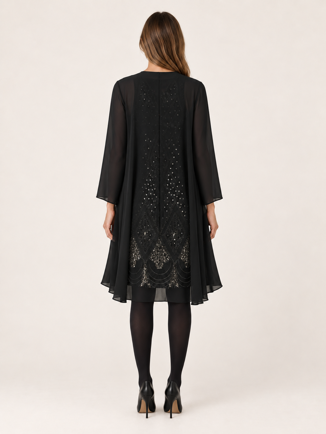Marenelle | Women's Sheer-Overlay Occasion Dress