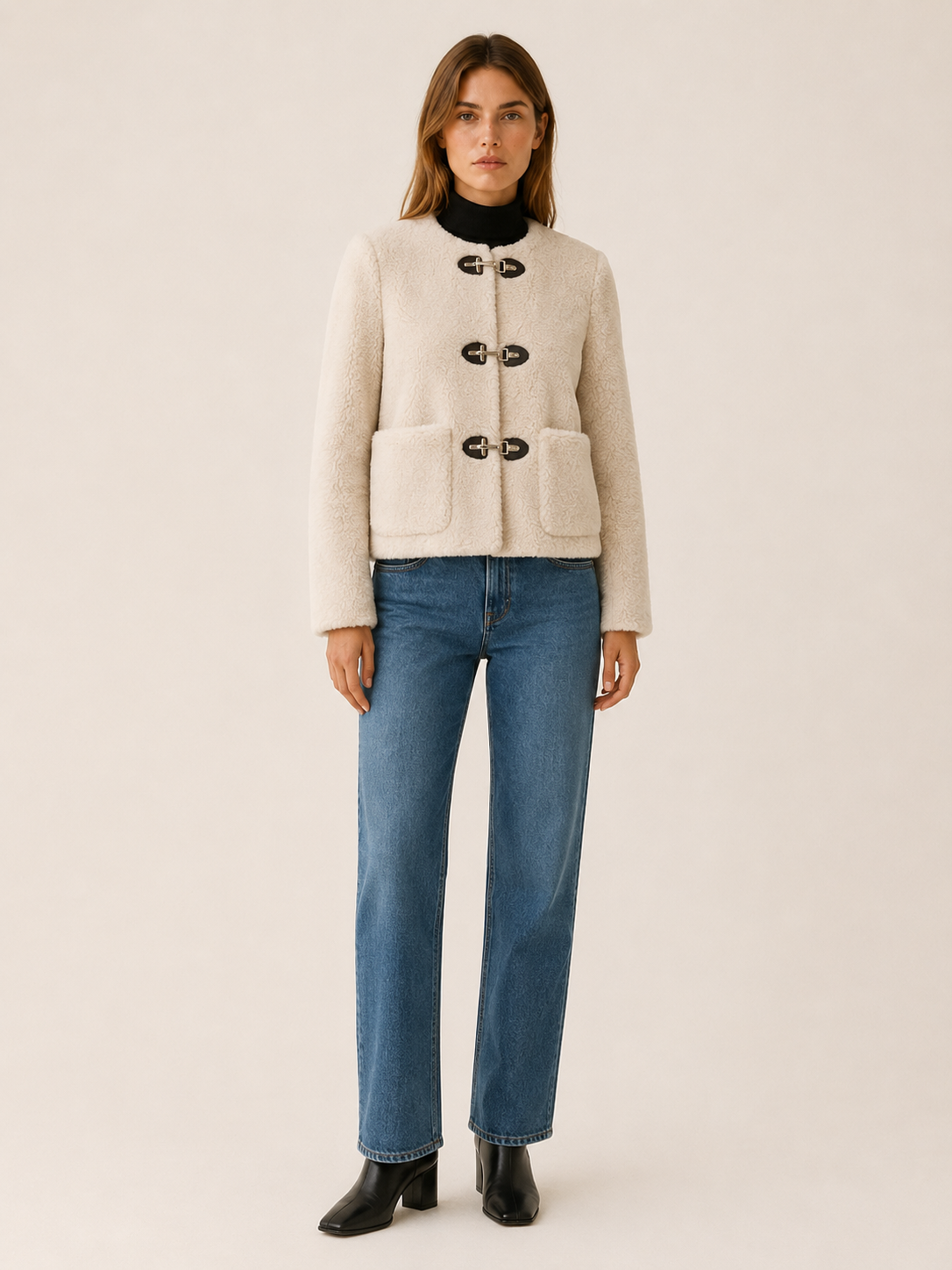 Margaret | Women's Oversized Teddy Cropped Jacket