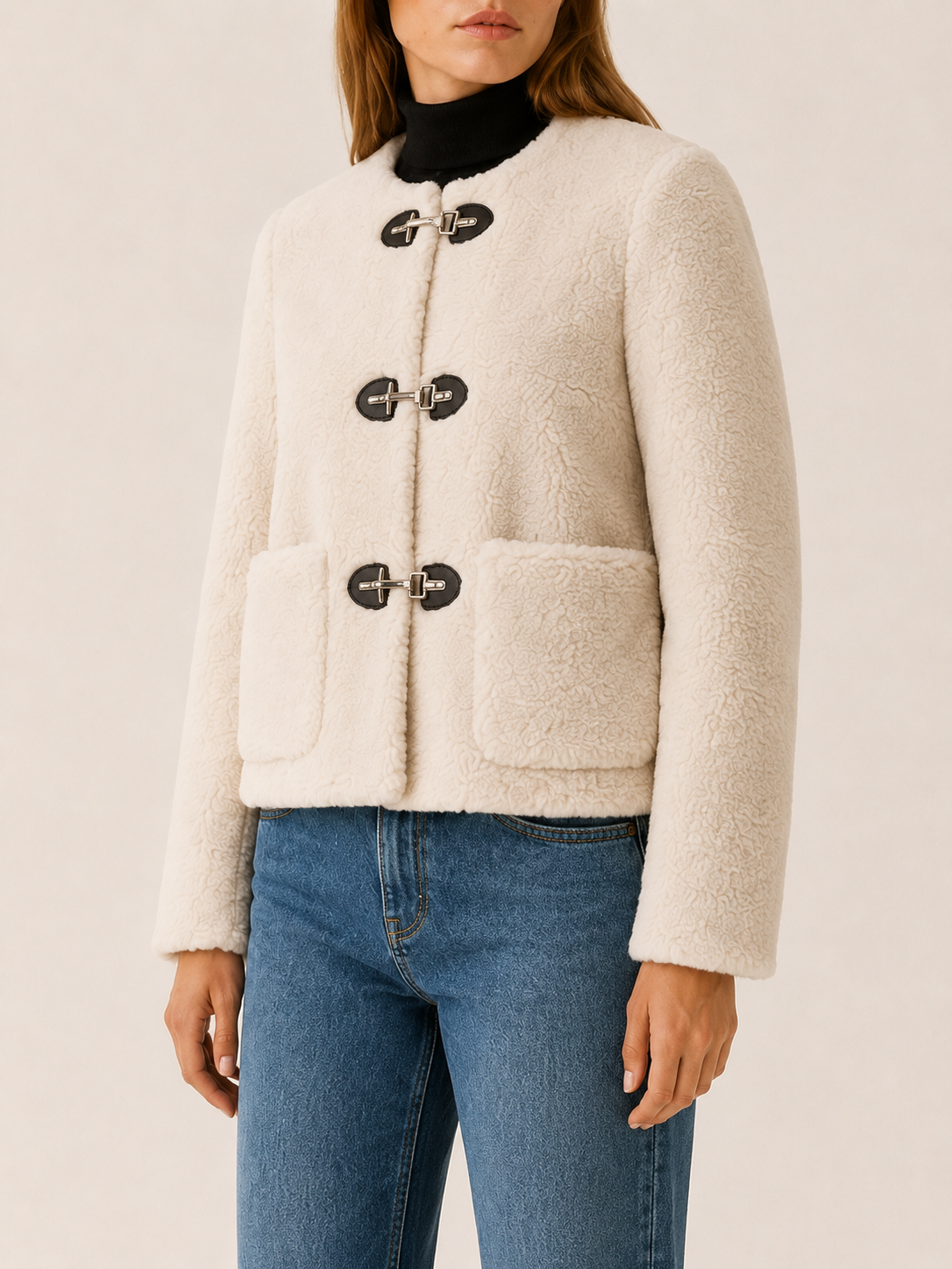 Margaret | Women's Oversized Teddy Cropped Jacket
