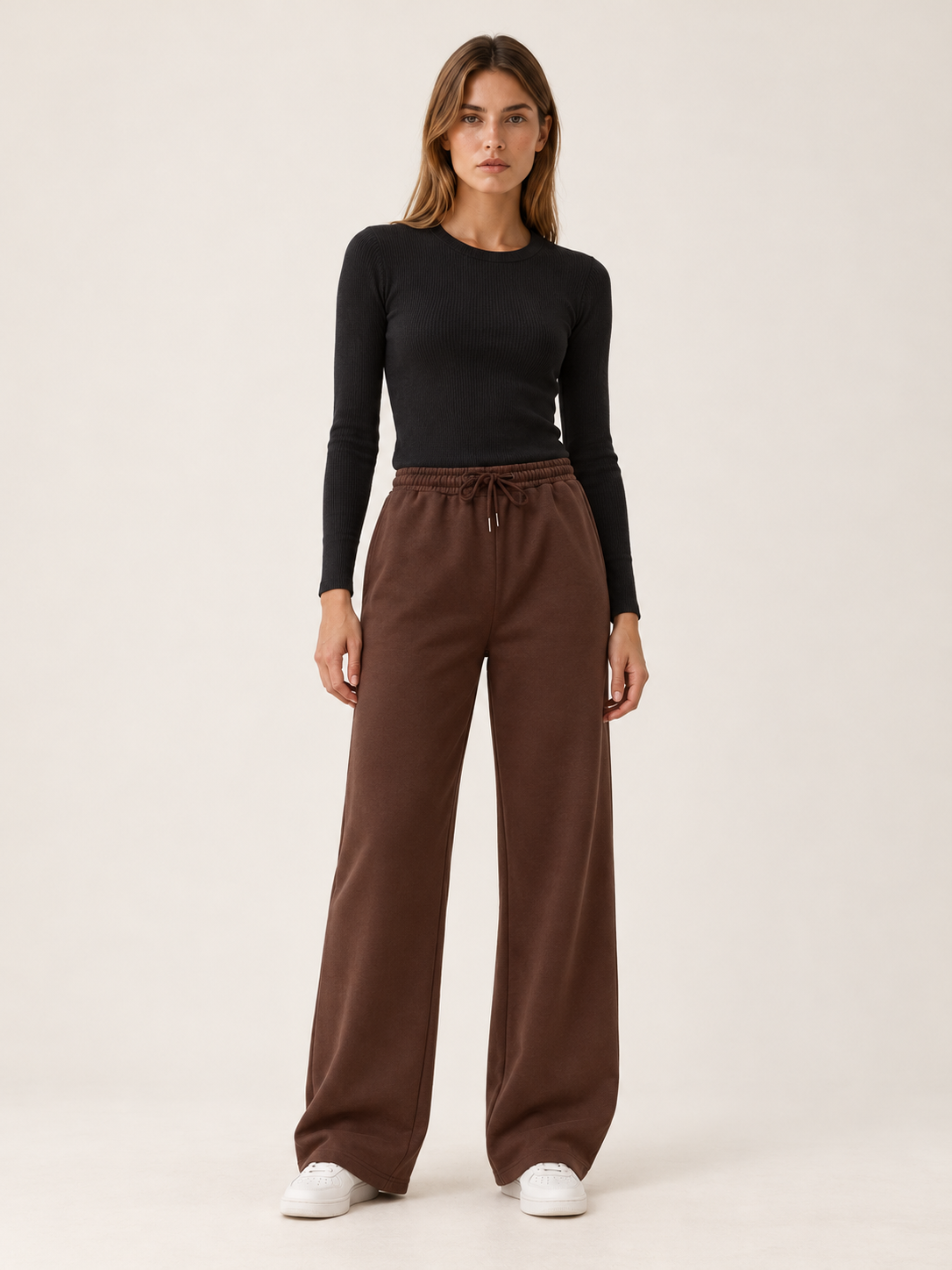 Mariette | Women's High Waisted Wide Leg Joggers Fall