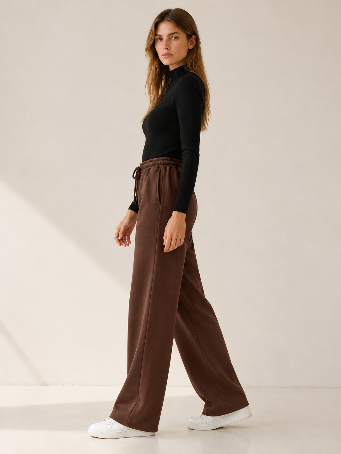 Mariette | Women's High Waisted Wide Leg Joggers Fall