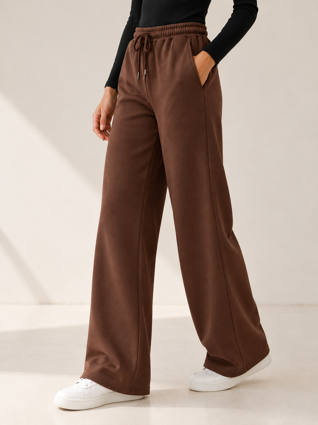 Mariette | Women's High Waisted Wide Leg Joggers Fall
