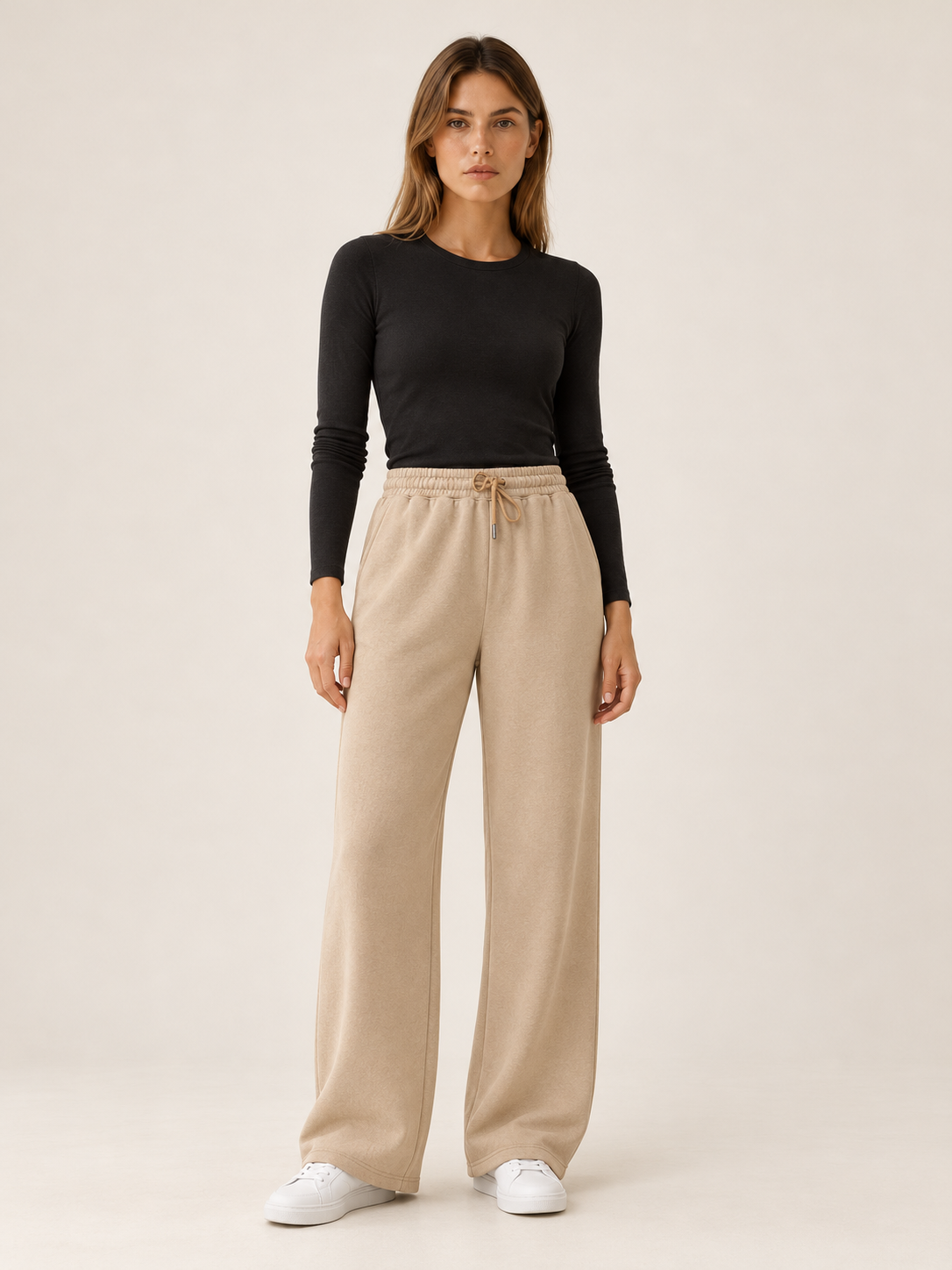 Mariette | Women's High Waisted Wide Leg Joggers Fall