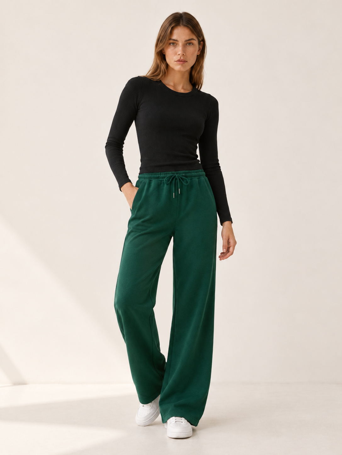 Mariette | Women's High Waisted Wide Leg Joggers Fall