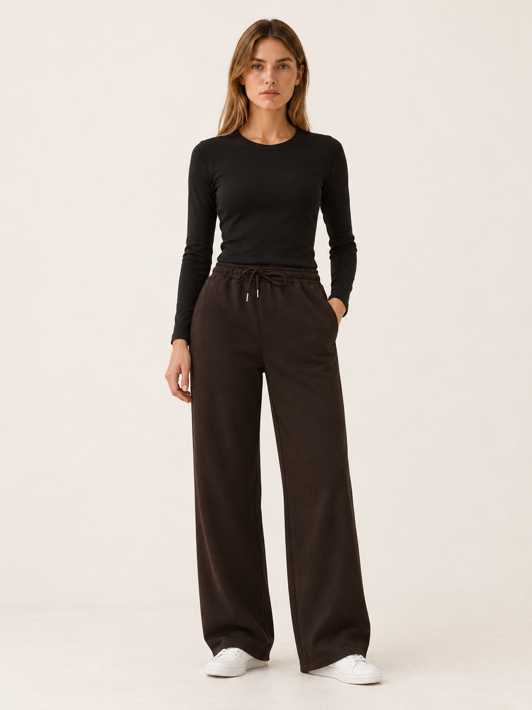 Mariette | Women's High Waisted Wide Leg Joggers Fall