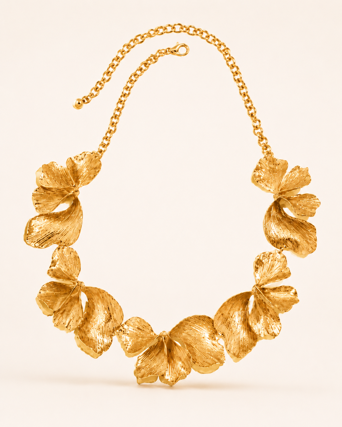 Marigold | Floral Statement Necklace with Textured Petals