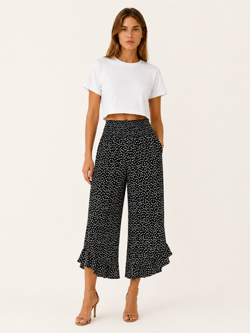 Maritza | Wide Leg Trousers with Elastic Waist